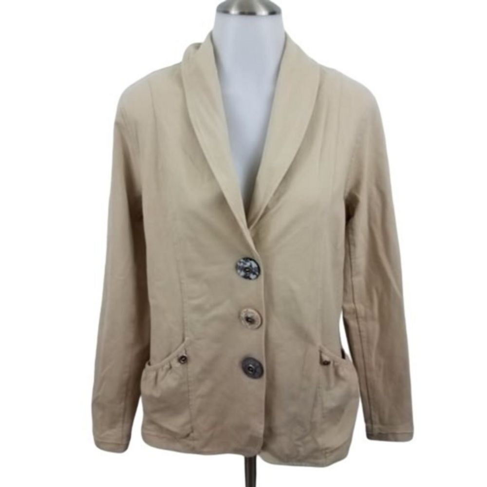 neon buddha S khaki beige jacket button art to wea
